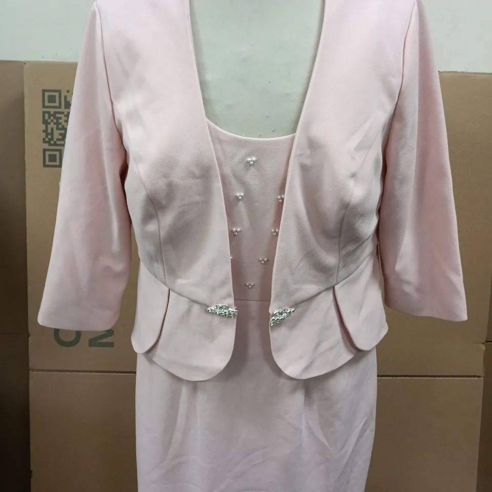 WOMENS BLUSH OCCASIONAL DRESS AND JACKET - SIZE 12 