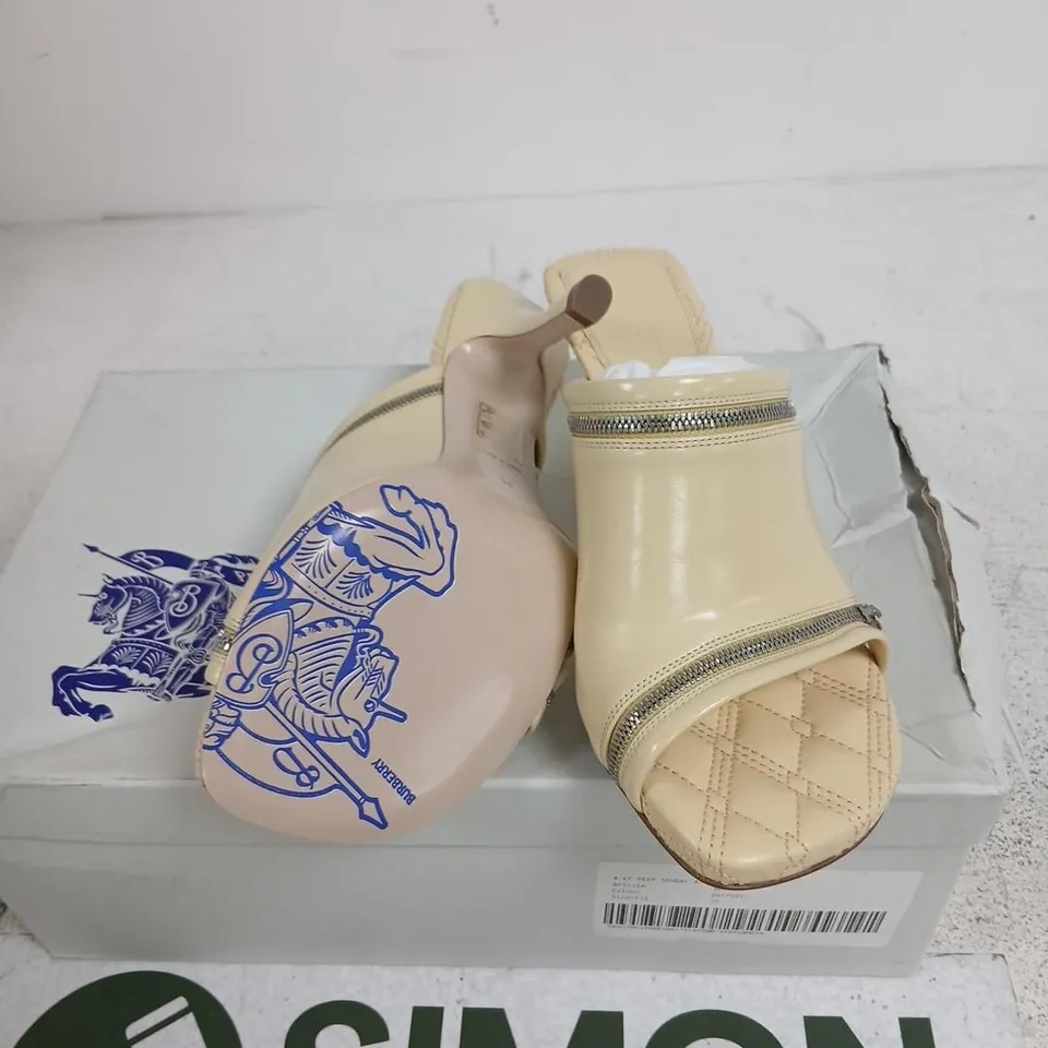 BURBERRY LEATHER SANDAL WITH LEATHER SOLE – BEIGE (DAFFODIL), UK 2 (EU 35)