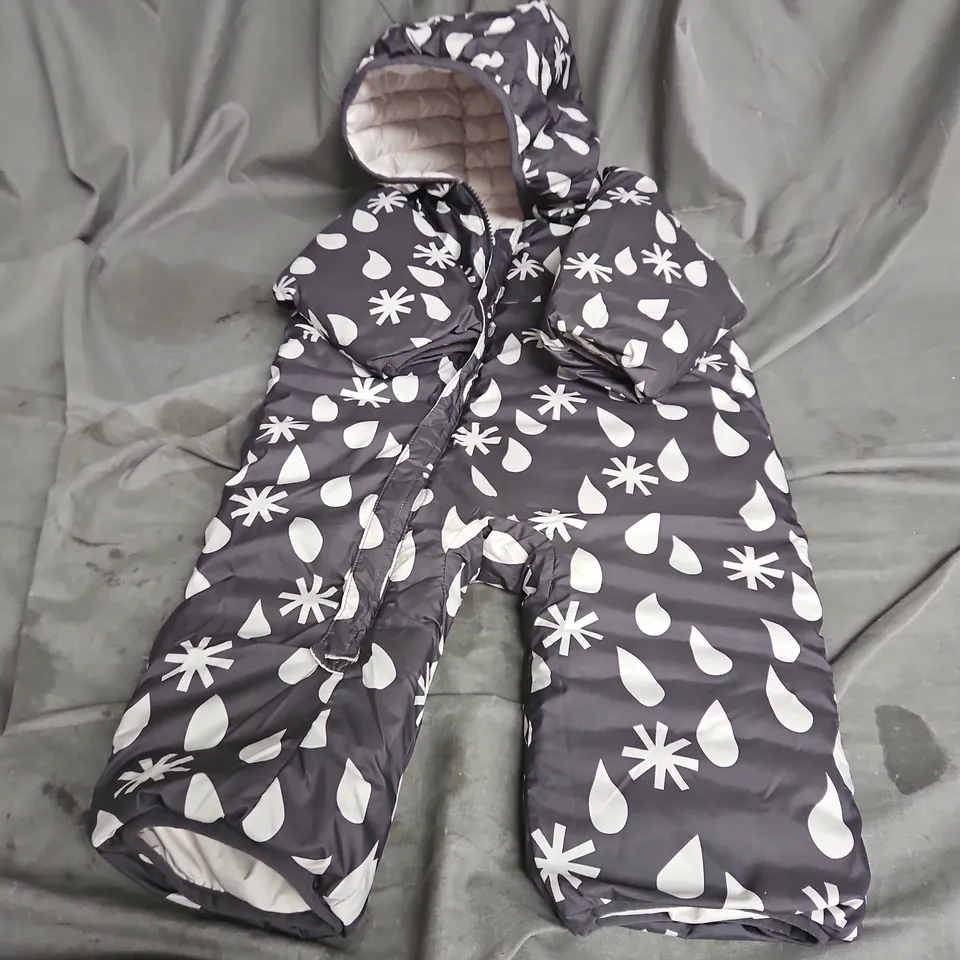 COLUMBIA INFANT POWDER LITE 2 REVERSIBLE SUIT IN BEIGE MULTI SIZE 6-12MONTHS