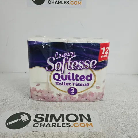 LUXURY SOFTESSE QUILTED TOILET TISSIE 3 PLY 12 PACK