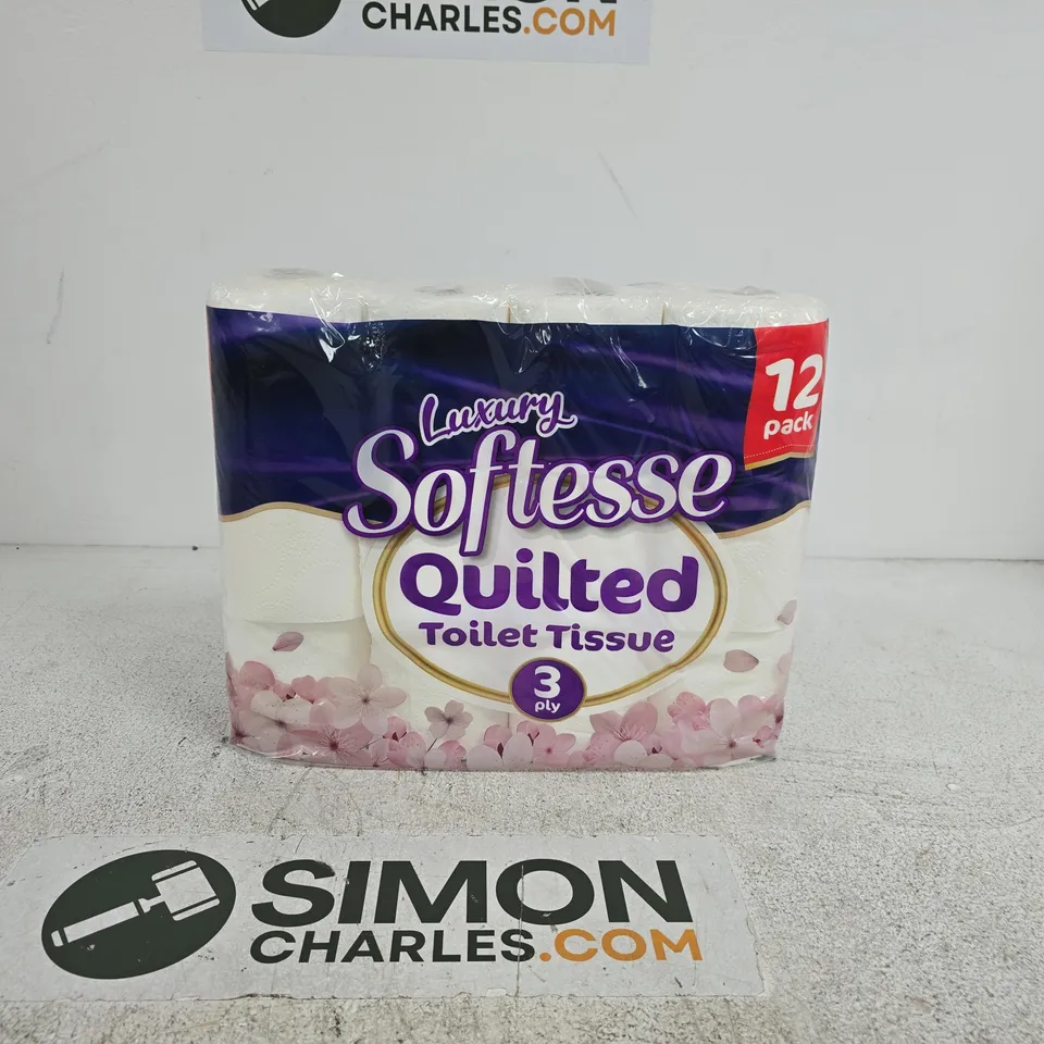 LUXURY SOFTESSE QUILTED TOILET TISSIE 3 PLY 12 PACK