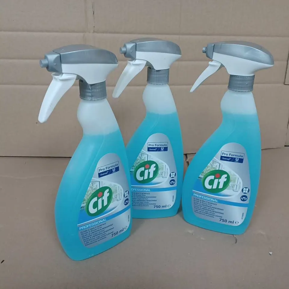 APPROXIMATELY 12 CIF PROFESSIONAL GLASS & MULTI-SURFACE CLEANER 750ML - COLLECTION ONLY