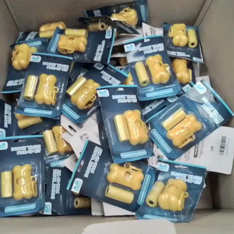 BOX CONTAINING A LARGE QUANTITY OF BRAND NEW PET-PRO TRAINING DOGGY WASTE PICK-UP KITS 