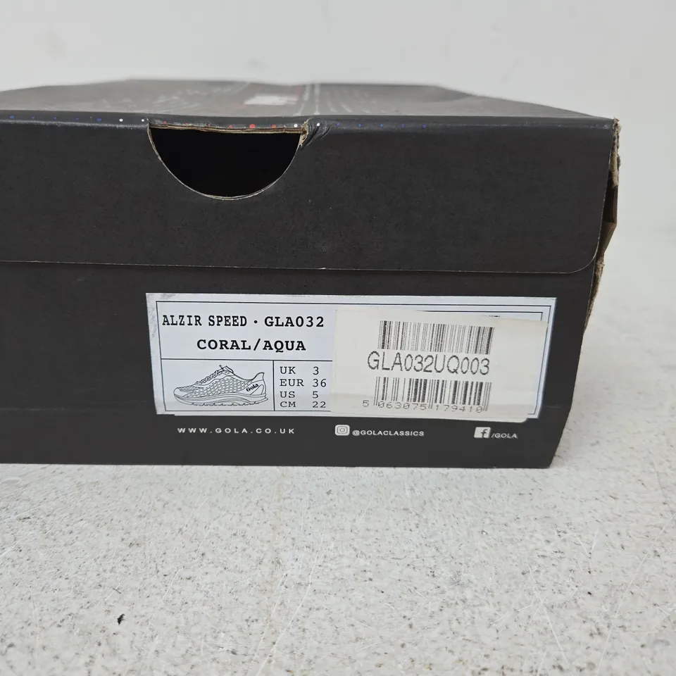 GOLA ALZIR SPEED GLA032 CORAL/AQUA SNEAKERS – UK 3