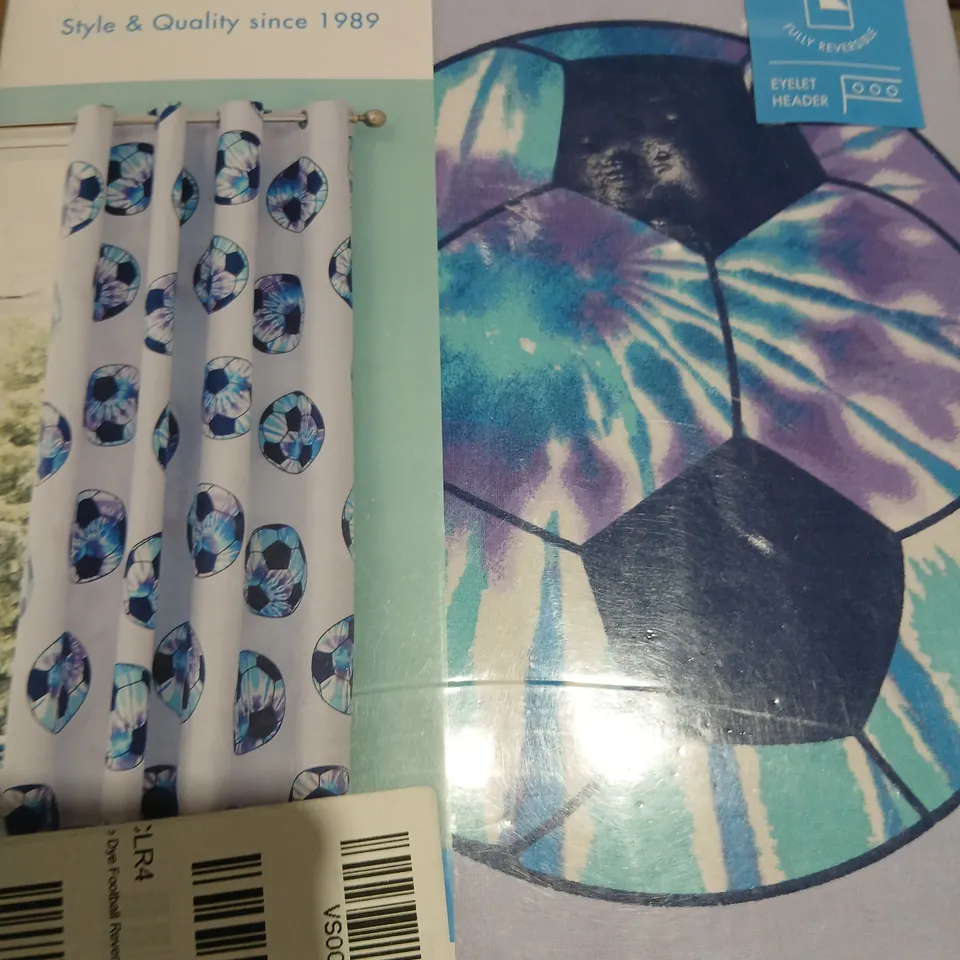 CATHERINE LANSFIELD TIE DYE FOOTBALL EYELET CURTAINS 66 X 72"