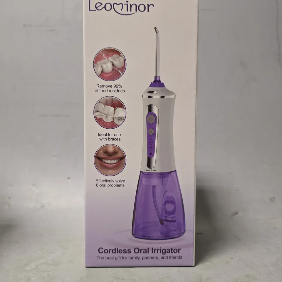 BOXED LEOMINOR CORDLESS ORAL IRRIGATOR 