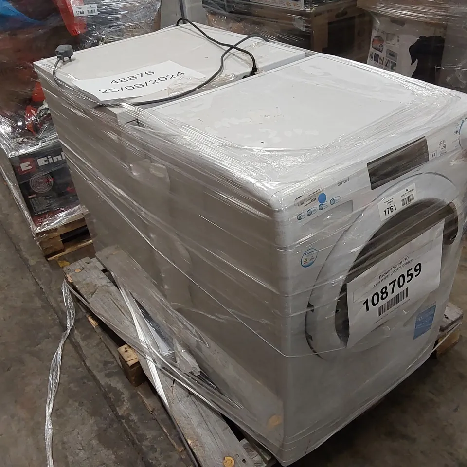 PALLET OF CANDY SMART PRO FREESTANDING WASHING MACHINE WHITE AND  HISENSE 622E90WUK FREESTANDING STANDARD DISHWASHER
