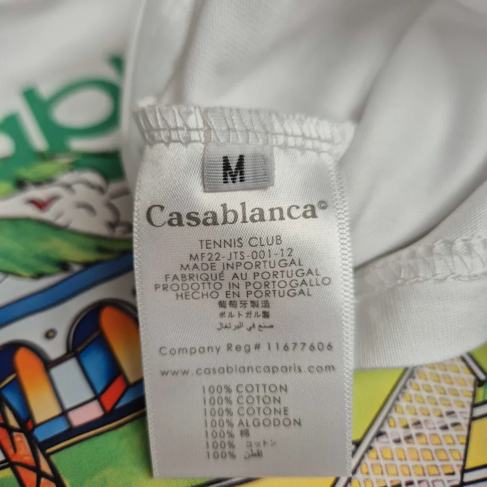 CASABLANCA TENNIS CLUB T-SHIRT – WHITE – UK M (M)