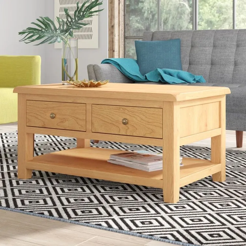 BOXED SOLID PINE RUSTIC COFFEE TABLE 