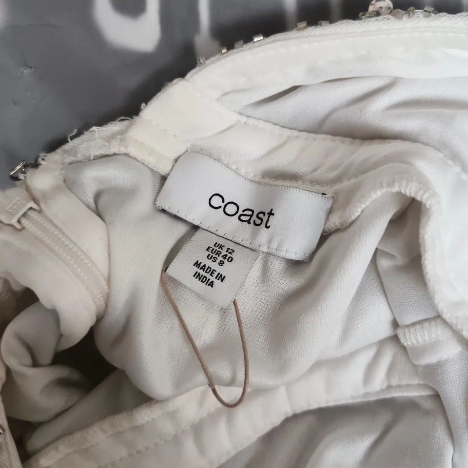 COAST FLORAL EMBELLISHED V BACK MAXI DRESS IN IVORY - 12