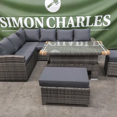 BRAND NEW NEW YORK CORNER SOFA & RISING TABLE SET IN GREY