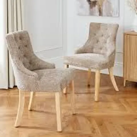 BOXED WARWICK CHUNKY WEAVE NATURAL/OAK PAIR OF DINING CHAIRS (1 BOX)