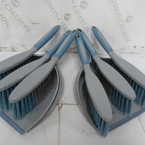 6 GEORGE HOME DUSTPANS AND BRUSHES IN GREY
