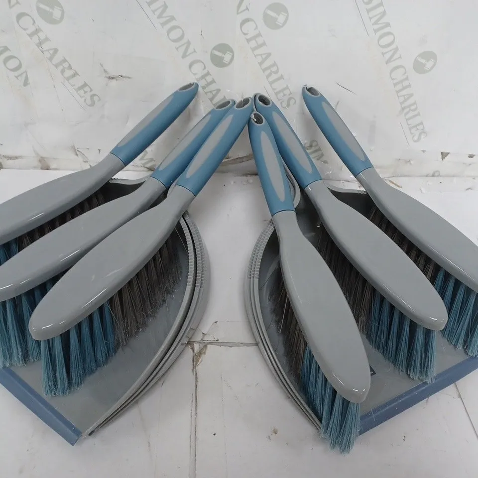 6 GEORGE HOME DUSTPANS AND BRUSHES IN GREY