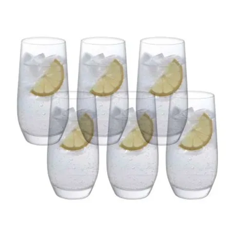 BOXED DARTINGTON CRYSTAL BAR SIX HIGHBALL GLASSES (1 BOX)