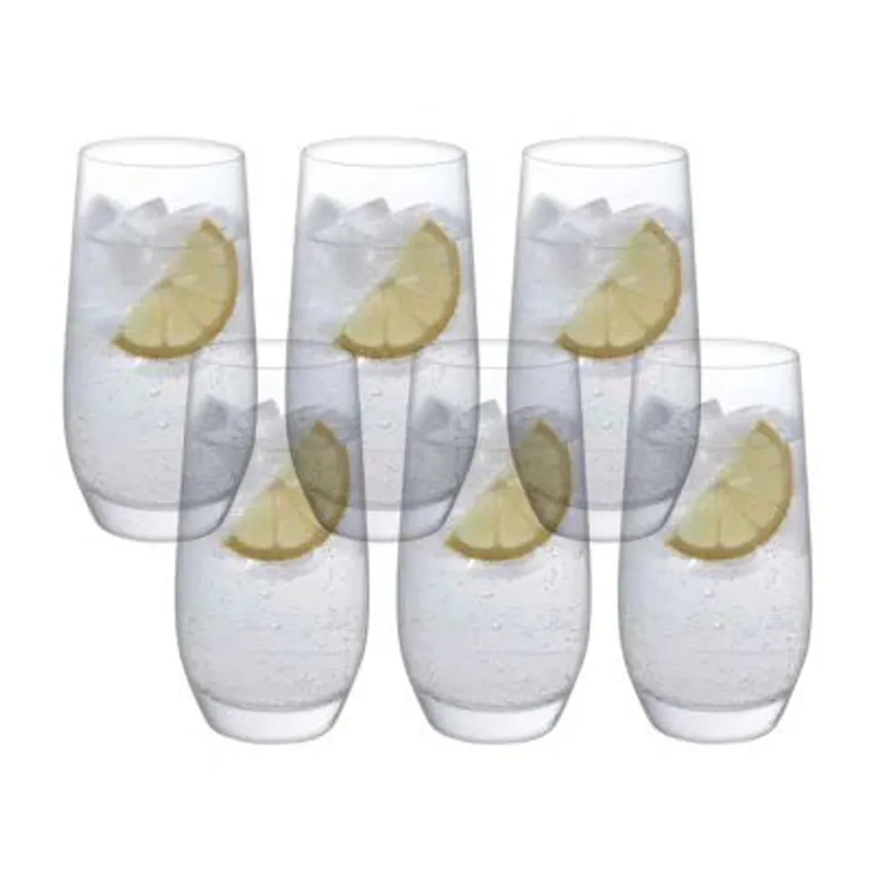 BOXED DARTINGTON CRYSTAL BAR SIX HIGHBALL GLASSES (1 BOX)