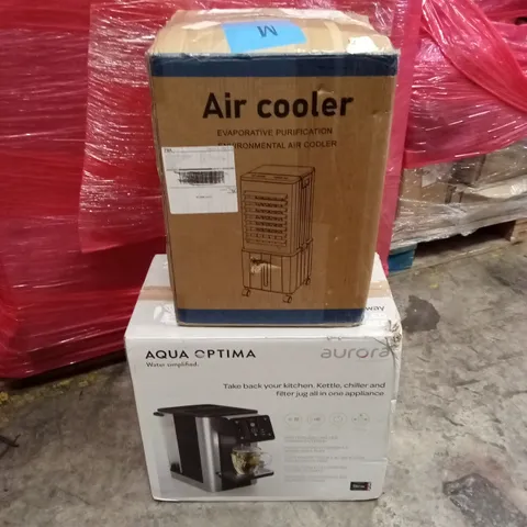PALLET OF ASSORTED HOUSEHOLD GOODS AND PRODUCTS TO INCLUDE; AURORA AQUA OPTIMA WATER DISPENSER, AIR COOLER, RETRACTABLE BABY GATES, CEILING FAN LIGHT ETC