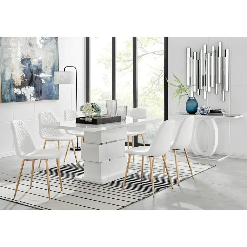 BOXED CHOWCHILLE ROUND DINING TABLE WHITE (2 BOXES)