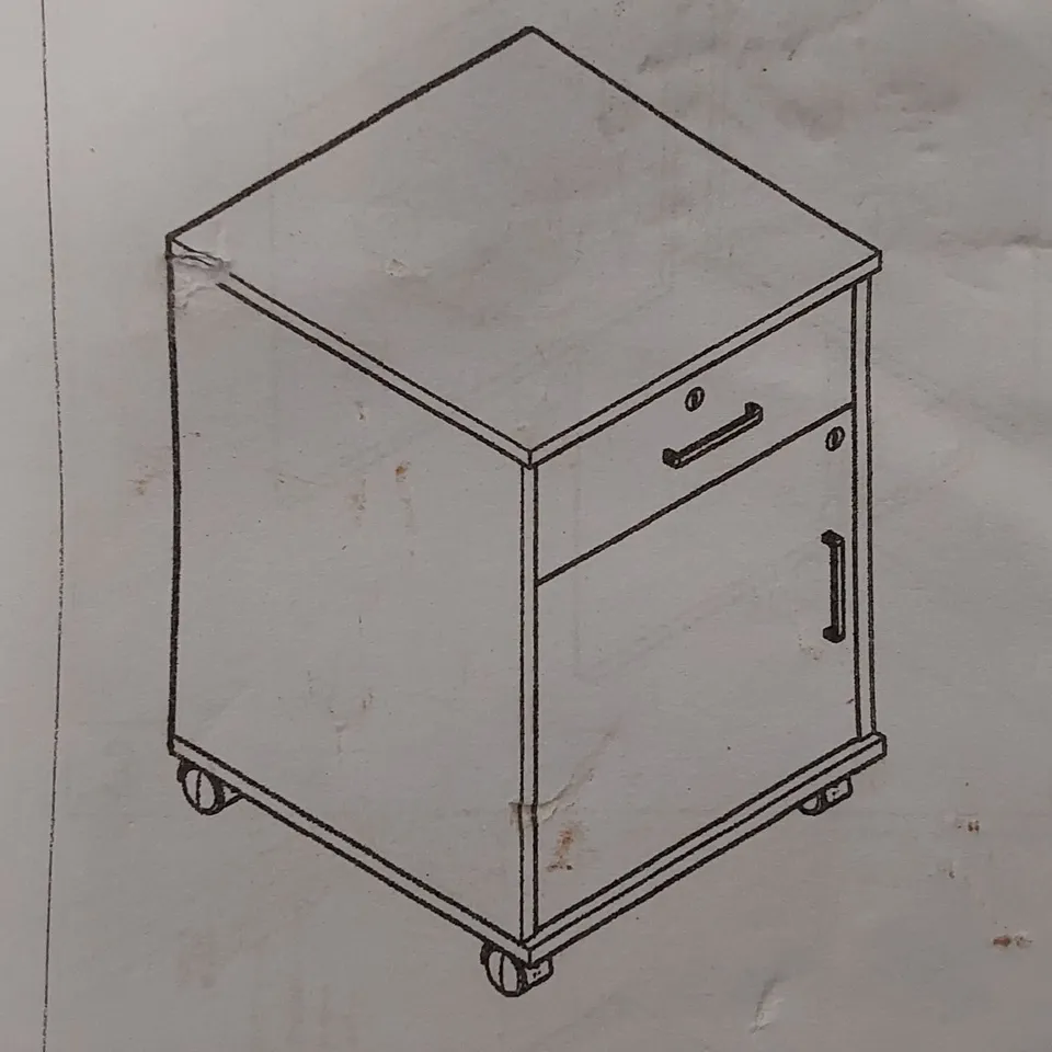 BOXED CLIPOP MODERN WOODEN LOCKABLE FILE CABINET (1 BOX)