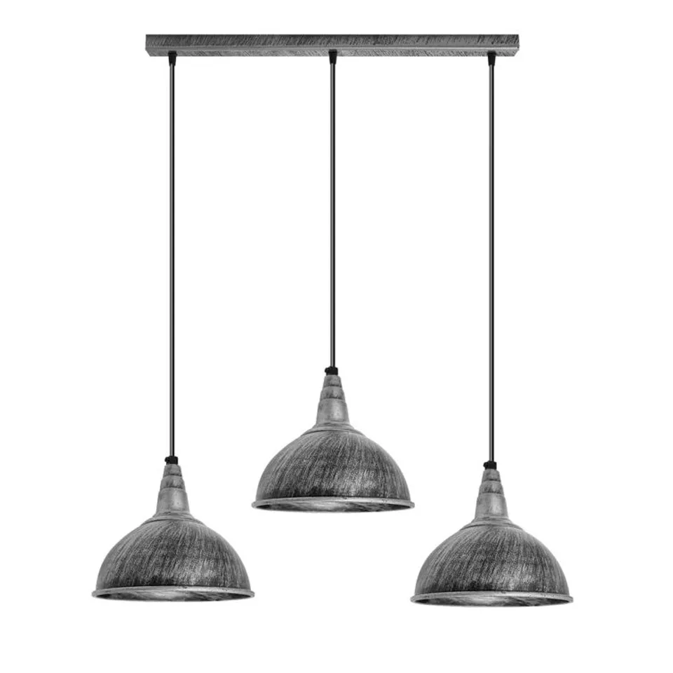 BOXED NISTLER 3-LIGHT BRUSHED SILVER KITCHEN ISLAND PENDANT 