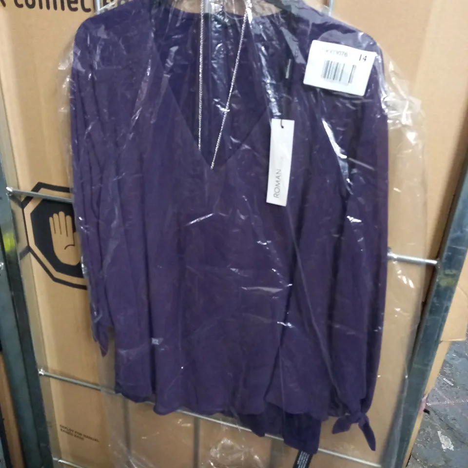 BAGGED ROMAN PURPLE TOP - UK 14