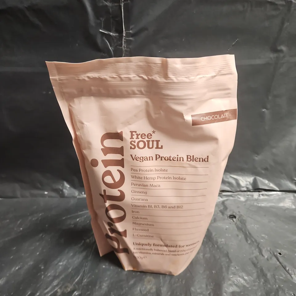 FREE SOUL VEGAN PROTEIN BLEND – CHOCOLATE FLAVOUR, 600G