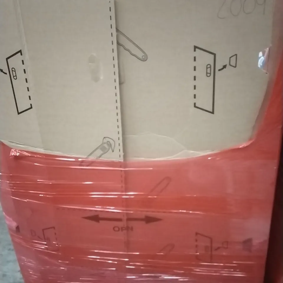 PALLET OF ASSORTED HOUSEHOLD GOODS AND PRODUCTS TO INCLUDE; TRAMPOLINE, FLOATING SHELVES, BOXED FURNITURE ETC