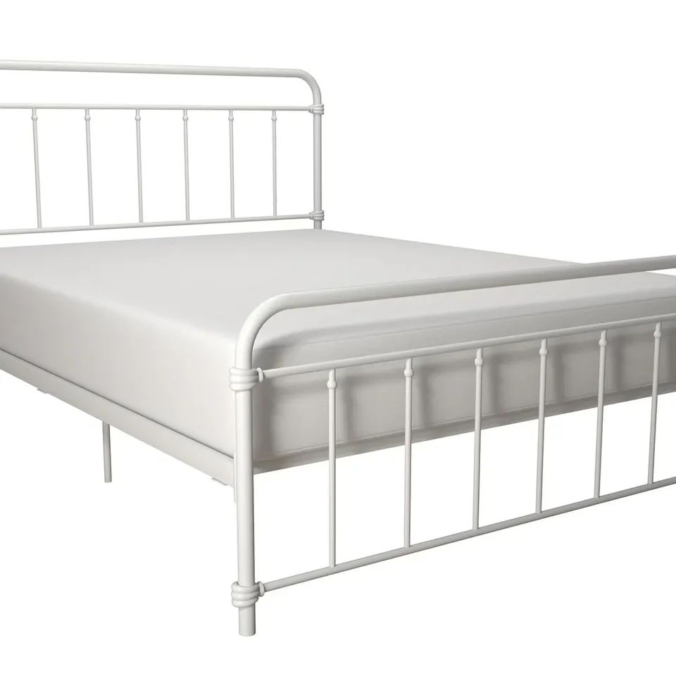 BOXED WALLACE METAL BED WHITE, KING SIZE (1 BOX)