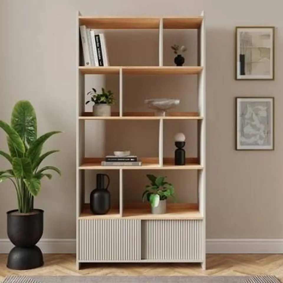 BOXED GEORGI BOOKCASE, NATURAL (2 BOXES)