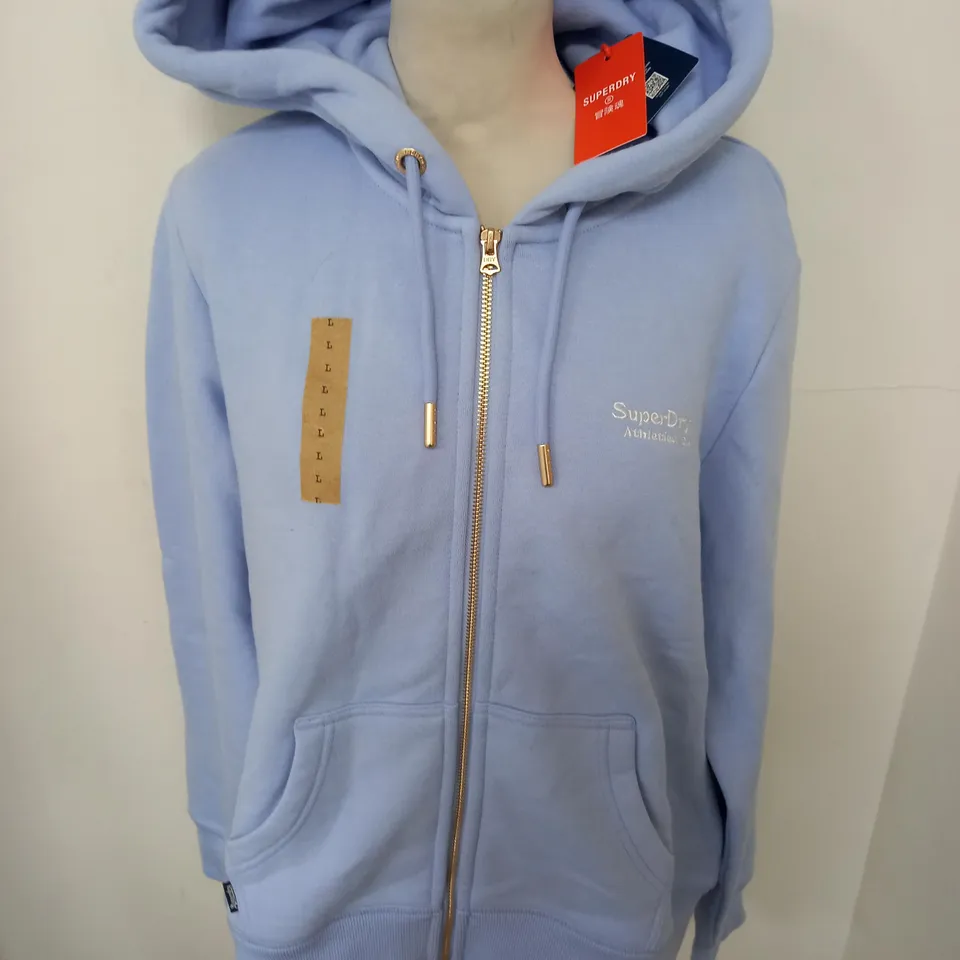 SUPERDRY ESSENTIAL LOGO ZIP HOODIE INRICH BLUE - UK L
