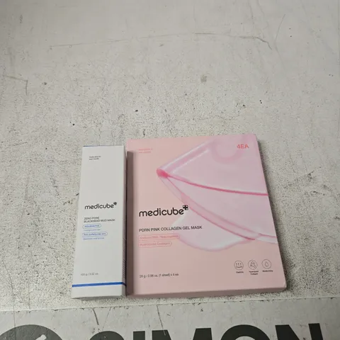 MEDICUBE PDRN PINK COLLAGEN GEL MASK & ZERO PORE MUD MASK (2 BOXED SKINCARE MASKS) – 4 X SHEETS