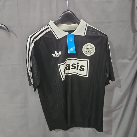 OASIS ADIDAS FOOTBALL JERSEY – BLACK, UK L, NUMBER 25