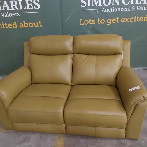 DESIGNER TWO SEATER SOFA MUSTARD LEATHER