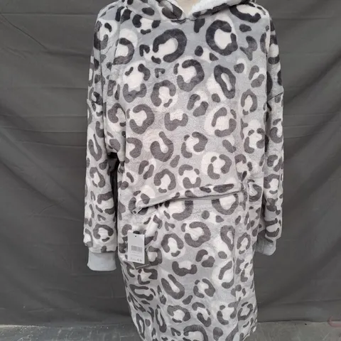 SNUGGZ KIDS FLEECE LITE HOODIE IN GREY CAT SIZE L