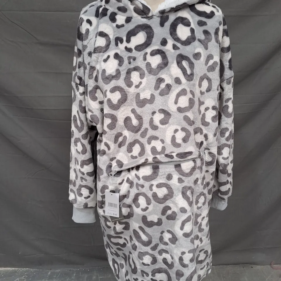 SNUGGZ KIDS FLEECE LITE HOODIE IN GREY CAT SIZE L