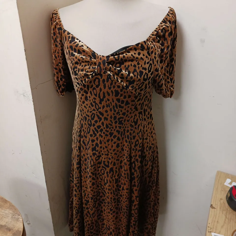 MONSOON LEOPARD EFFECT DRESS SIZE UK 12