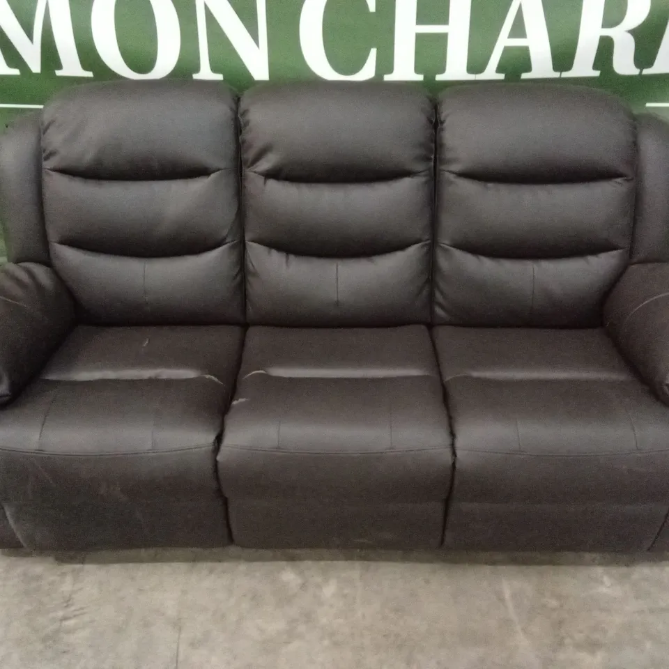 ROTHBURY LUXURY FAUX LEATHER HIGH BACK 3 SEATER MANUAL RECLINER SOFA RRP £729