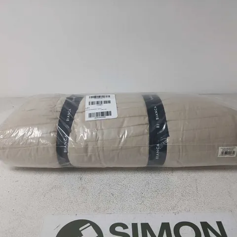 BIANCA QUILTED LINES BEDSPREAD NATURAL 220 X 230