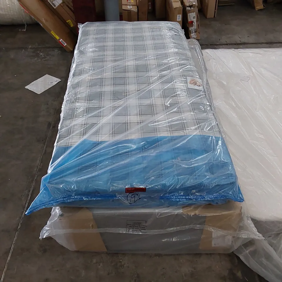 BAGGED 3FT SINGLE DIVAN IN SLATE GREY WITH MATTRESS 