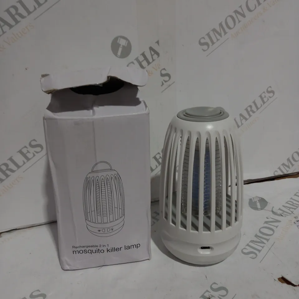 BOXED WHITE 2 IN 1 RECHARGABLE MOSQUITO KILLER LAMP