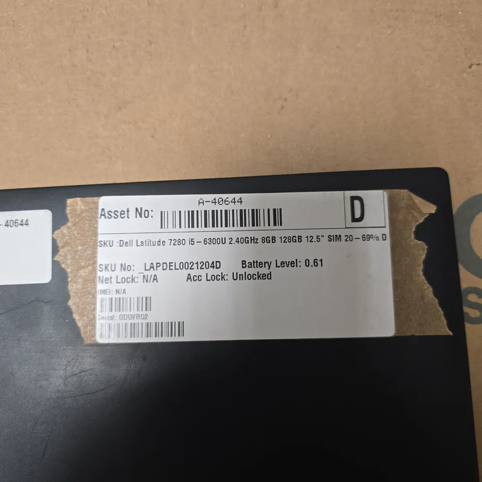 DELL LATITUDE 7280 LAPTOP, I5-6300U, 8GB RAM, 128GB SSD, 12.5" DISPLAY