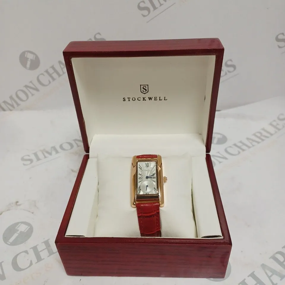 LADIES STOCKWELL WATCH – TEXTURED DIAL WITH SUB DIAL MINUTE HAND – LEATHER STRAP – GIFT BOX INCLUDED