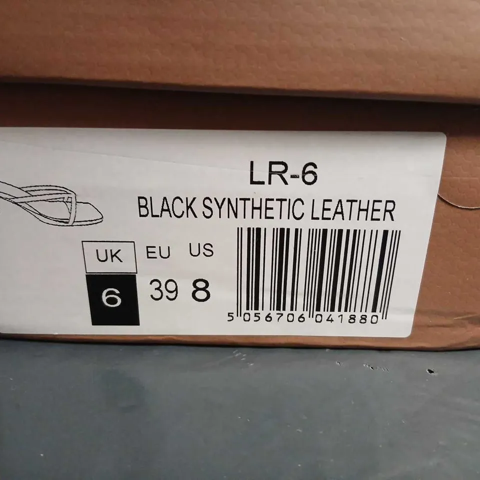 XY LONDON LR-6 BLACK SYNTHETIC LEATHER SANDALS – UK 6 (EU 39)