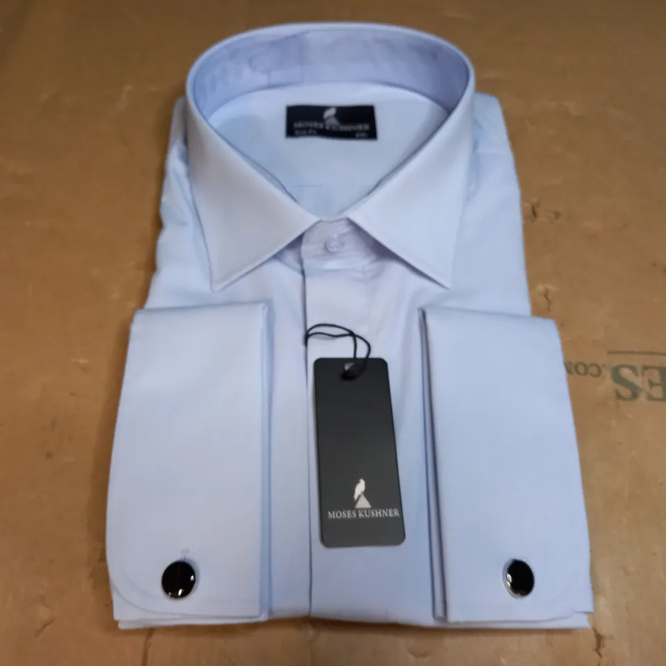 MOSES KUSHNER LOT OF 5 LONG SLEEVE SLIM FIT BUTTONED LIGHT BLUE SHIRTS - XXL