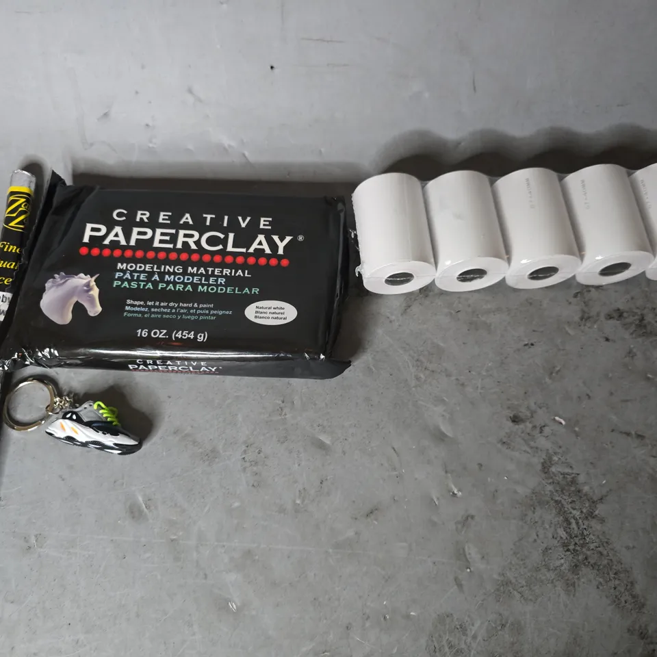 APPROXIMATELY 12 ASSORTED ITEMS TO INCLUDE - CREATIVE PAPER CLAY , POS MACHINE RECIPETS ETC