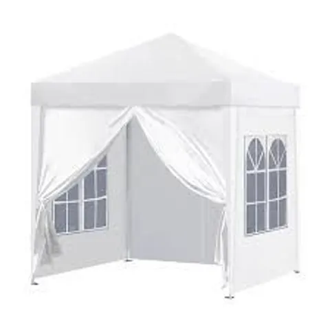 BOXED PORTABLE HEAVY DUTY POP UP GARDEN GAZEBO - WHITE