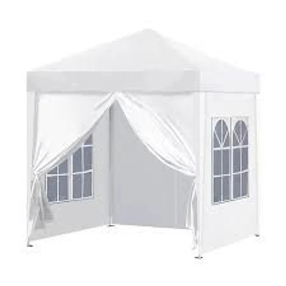 BOXED PORTABLE HEAVY DUTY POP UP GARDEN GAZEBO - WHITE
