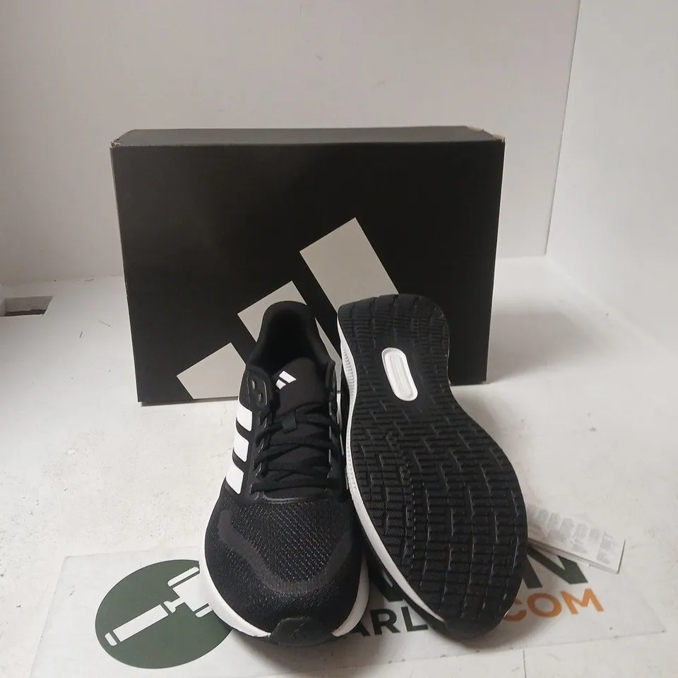 ADIDAS RUN FALCON 5 WIDE TRAINERS - UK 11 (US 11.5) BLACK/WHITE