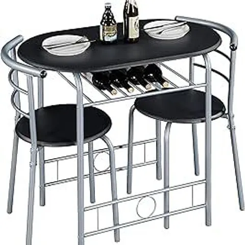 BOXED YAHEETECH 3 PIECE DINING ROOM SET - BLACK (1 BOX)