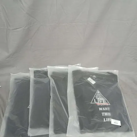 YOU DON'T WANT THIS LIFE REDLINE OVERSIZED T-SHIRT – BLACK, SIZE XXL – LOT OF 4